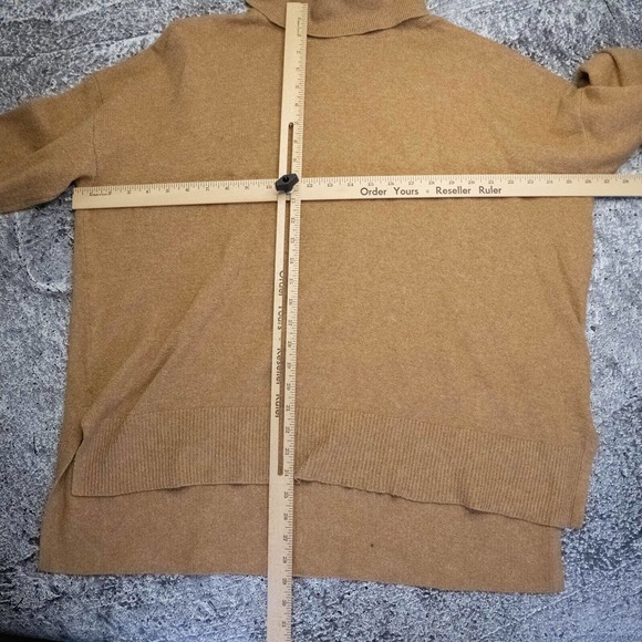 Banana Republic Womens Sweater Xl Cashmere Turtleneck Knit Camel Quiet Luxury - Picture 14 of 14